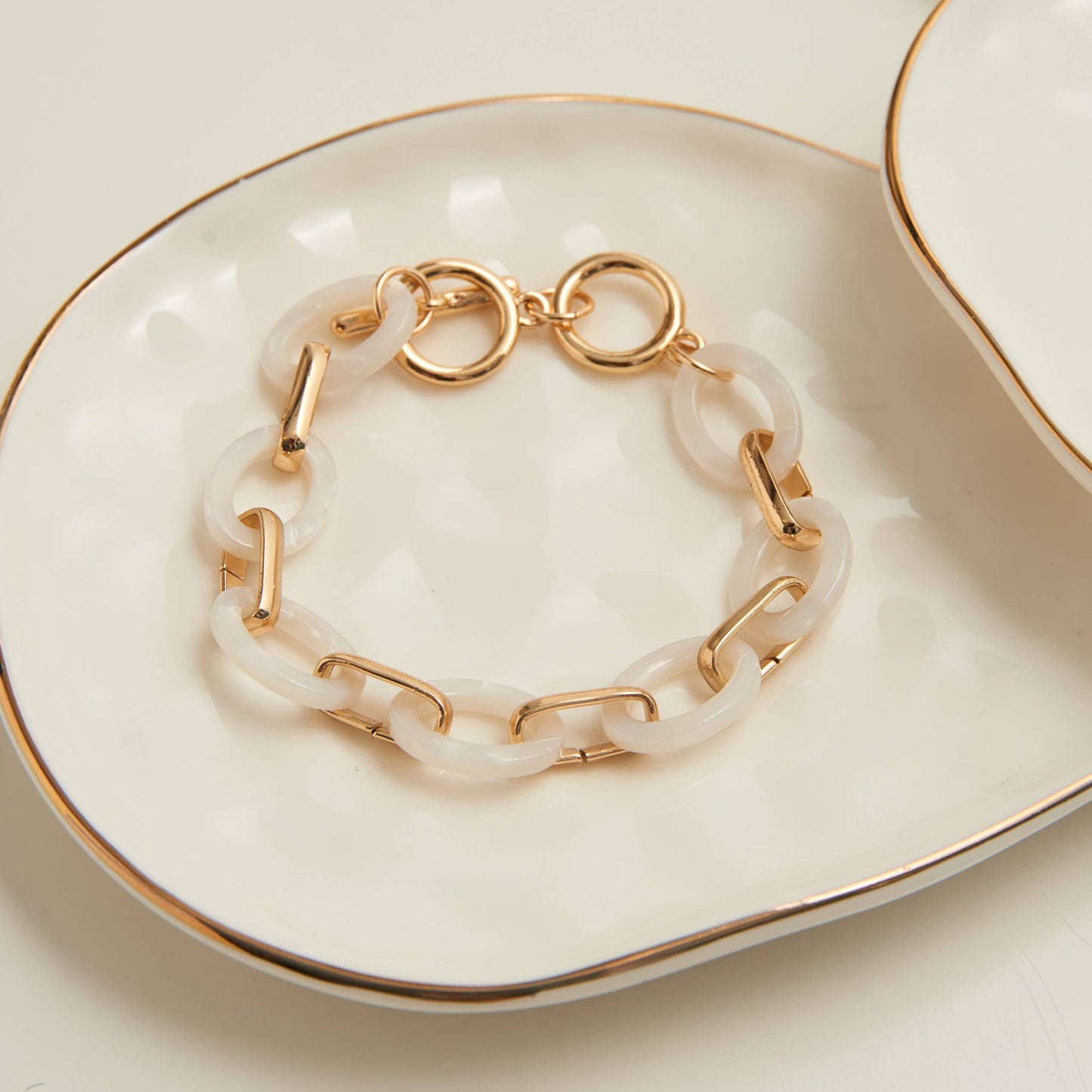 Toggle Bracelet Shayne Acrylic Celluloid Link 6.75"