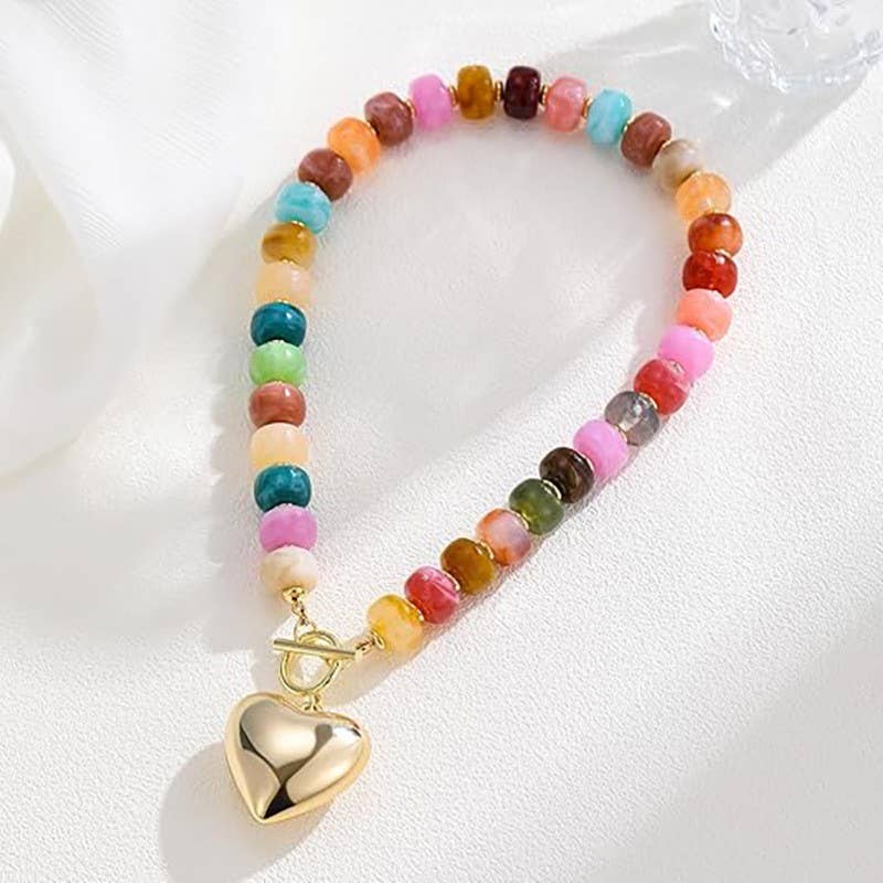 Heart Charm Toggle Necklace