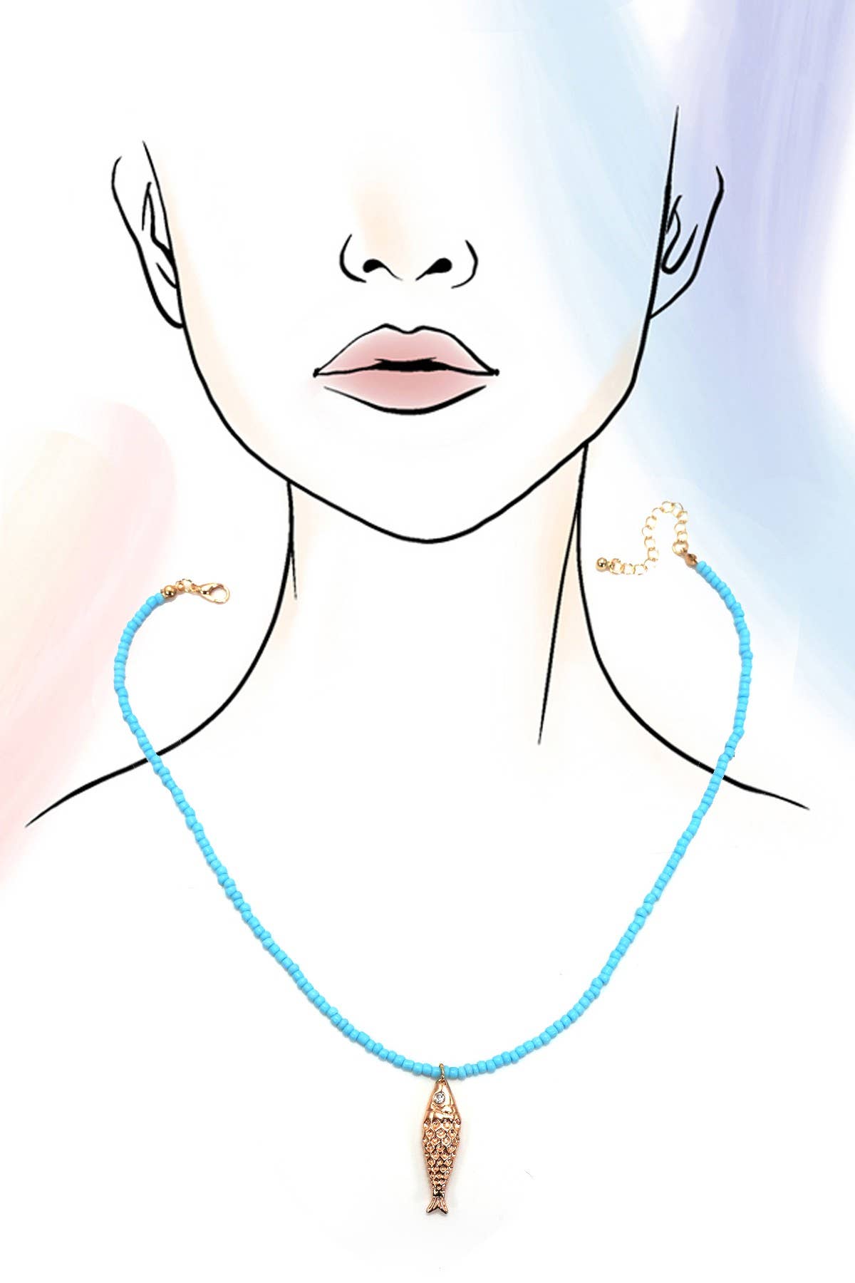 Waterproof Beaded Sardine Necklace