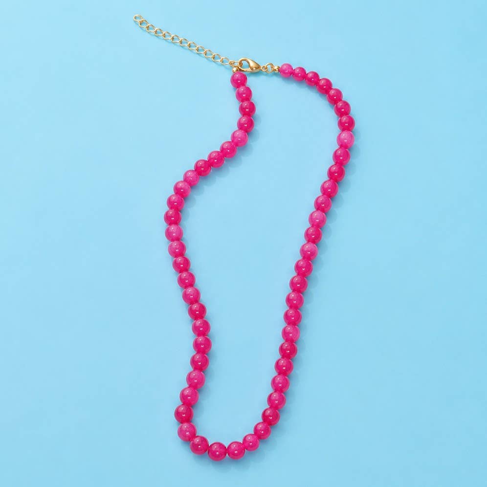 Natural Agate Glass Bead Necklace