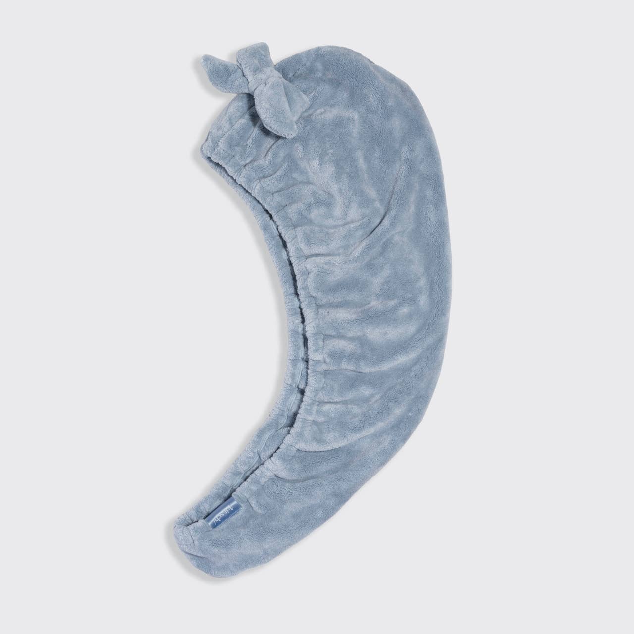 Plush Microfiber Hair Towel Turban with Bow - Coastal Blue