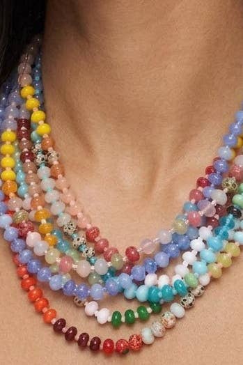 Stone Glass Bead Necklace