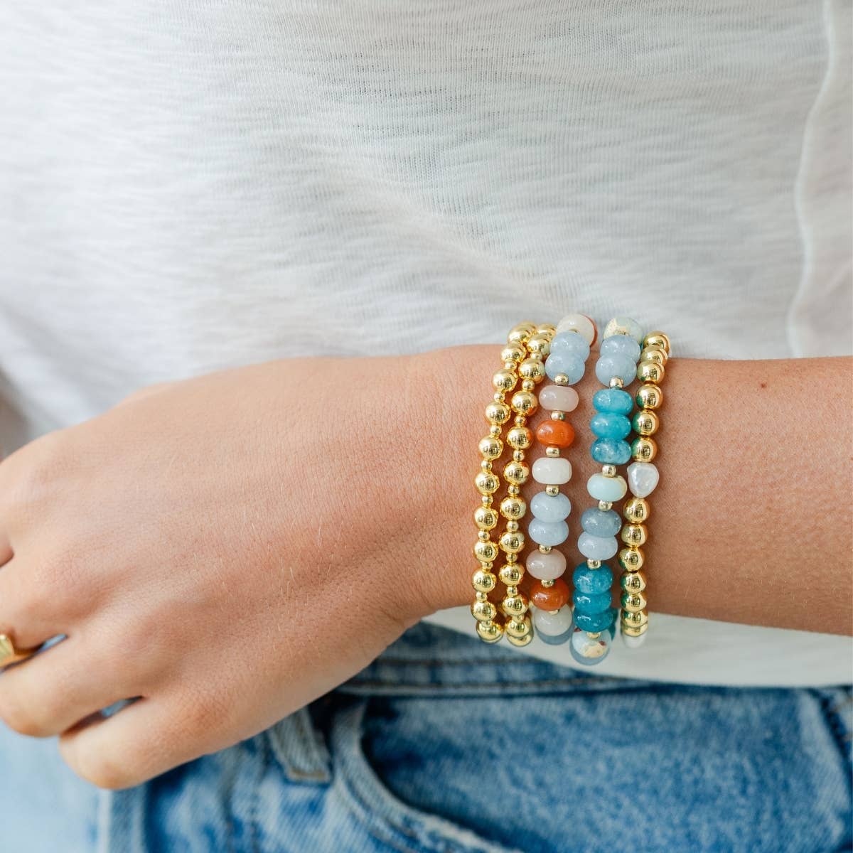 Rainbow Stone Bracelets 8mm