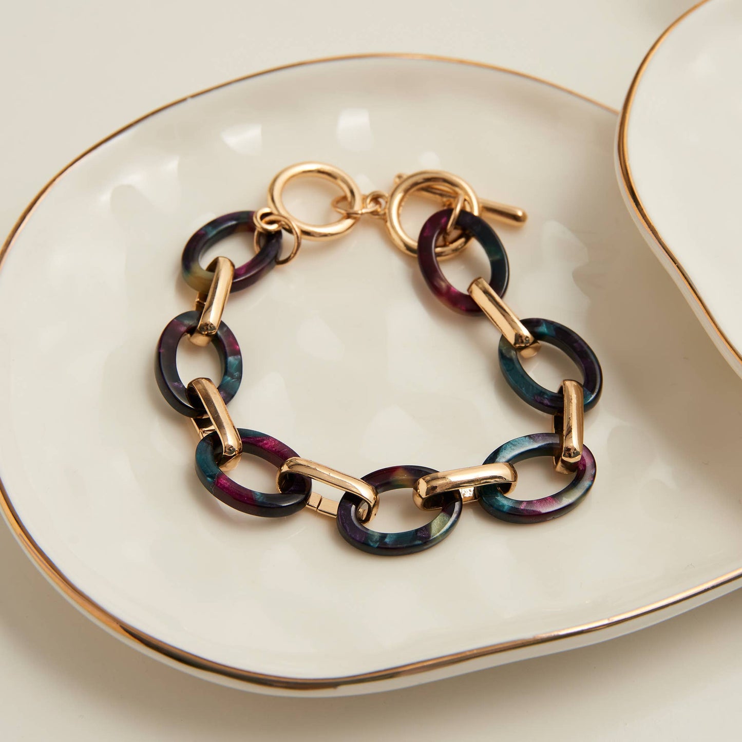 Toggle Bracelet Shayne Acrylic Celluloid Link 6.75"