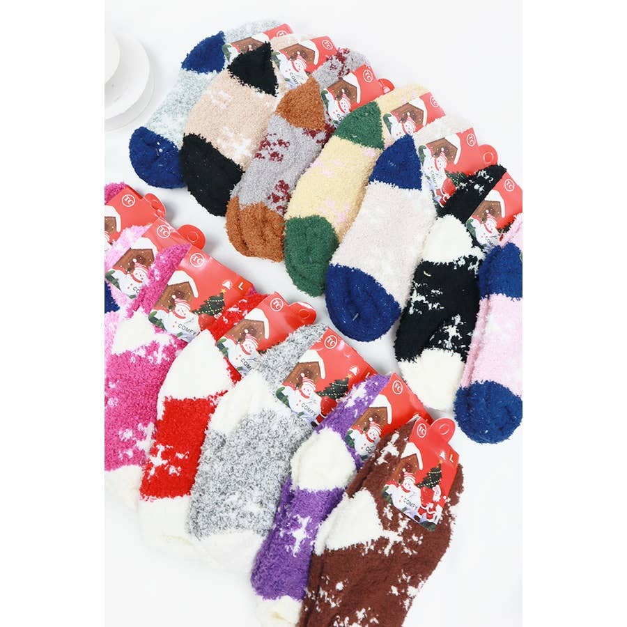 Kids Snowflake Fluffy Socks