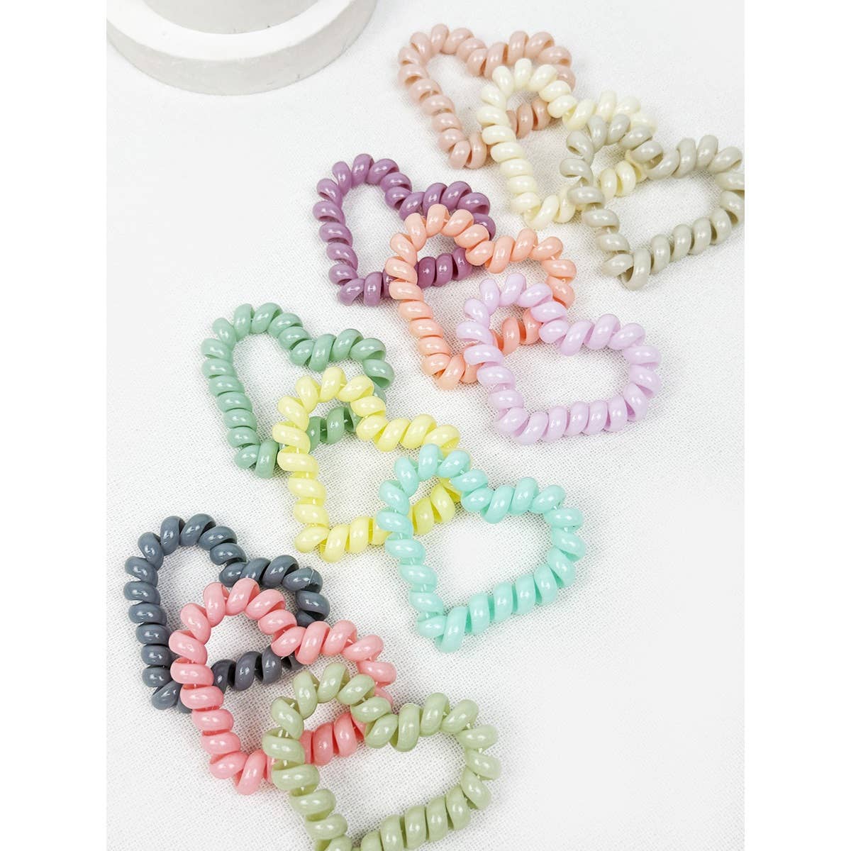 Heart Shape of Spiral Hair Tie Set