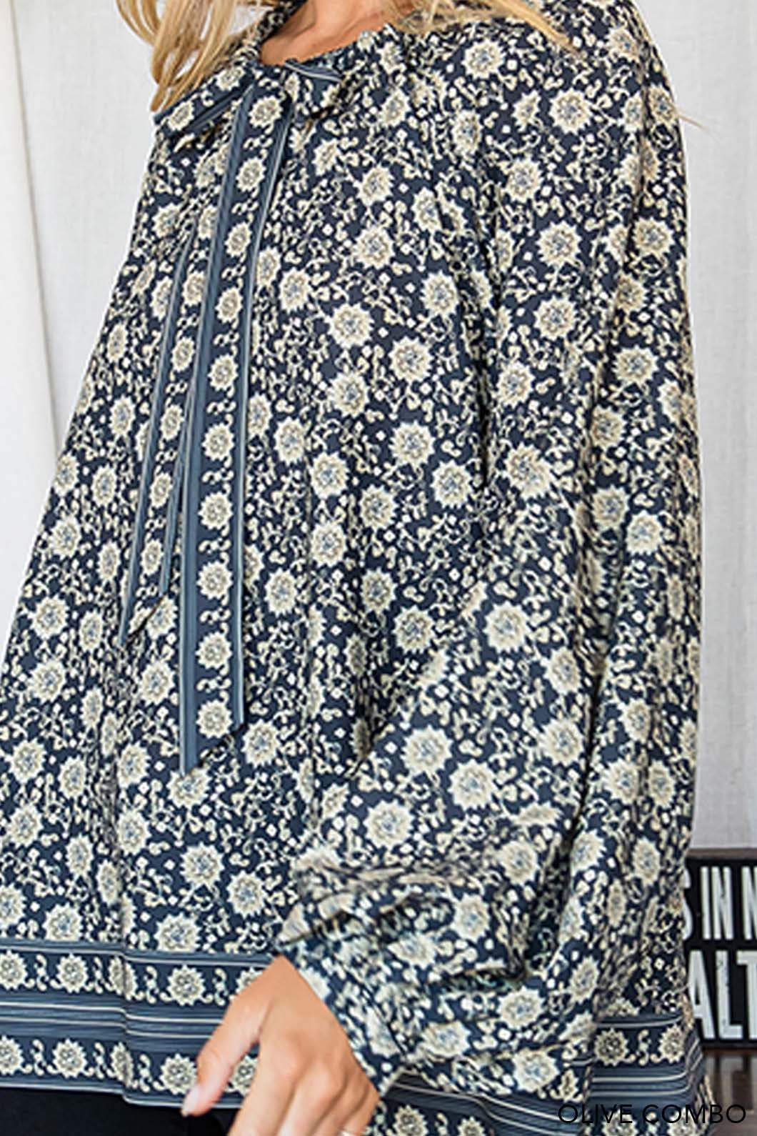 Renea Olive Long Sleeve Top