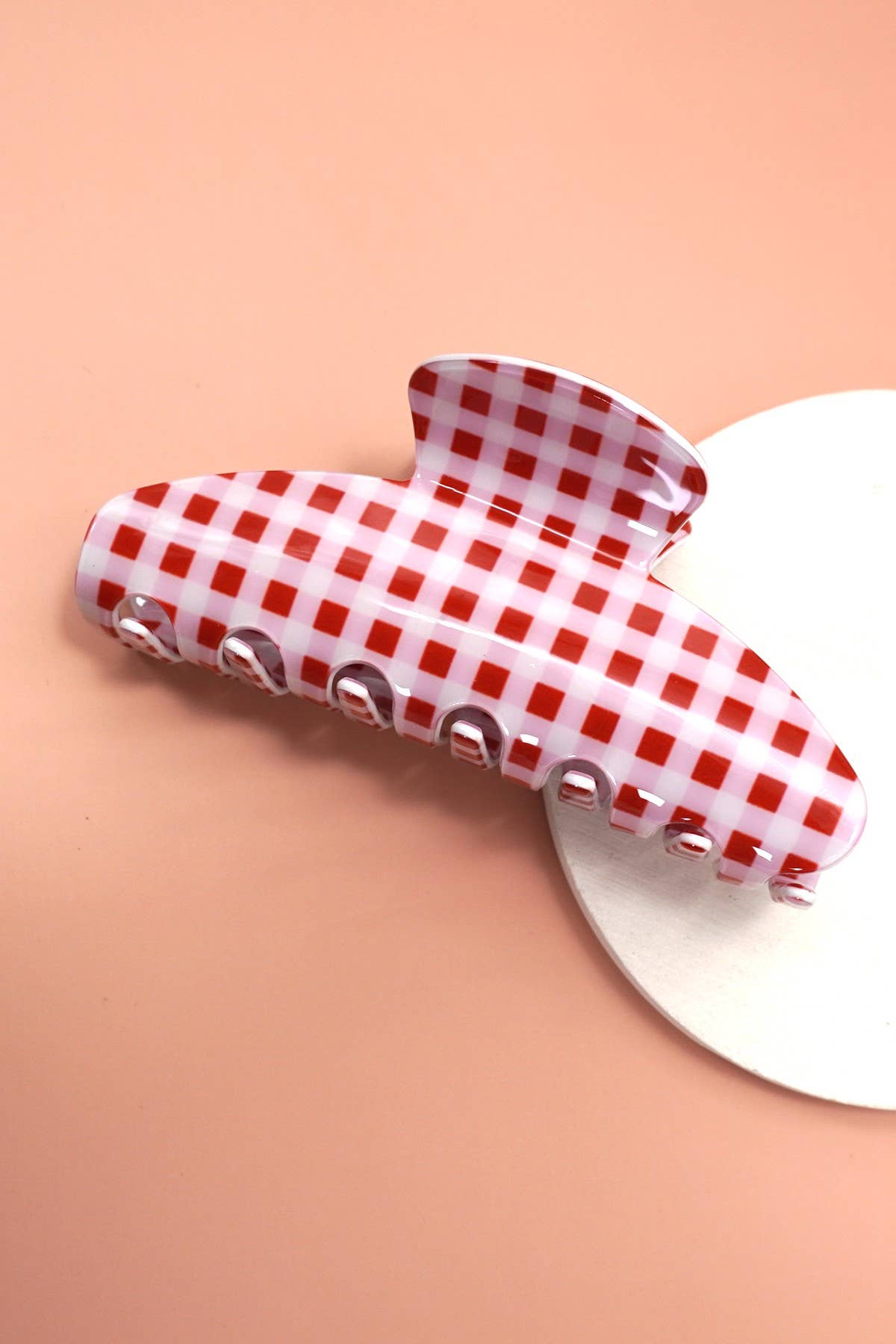 Jumbo Stripe Plaid Claw Clip