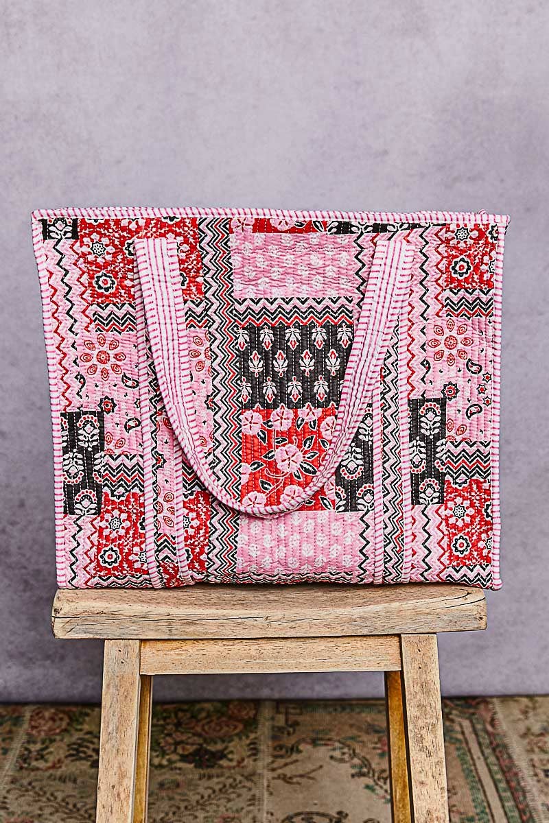 Quilted Woven Bohemian Tote Bag