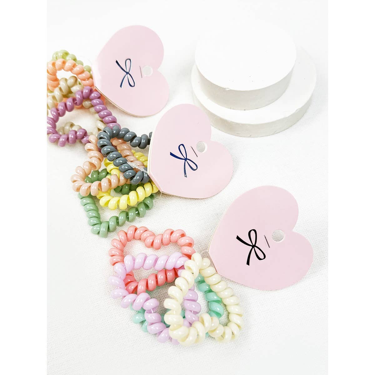Heart Shape of Spiral Hair Tie Set