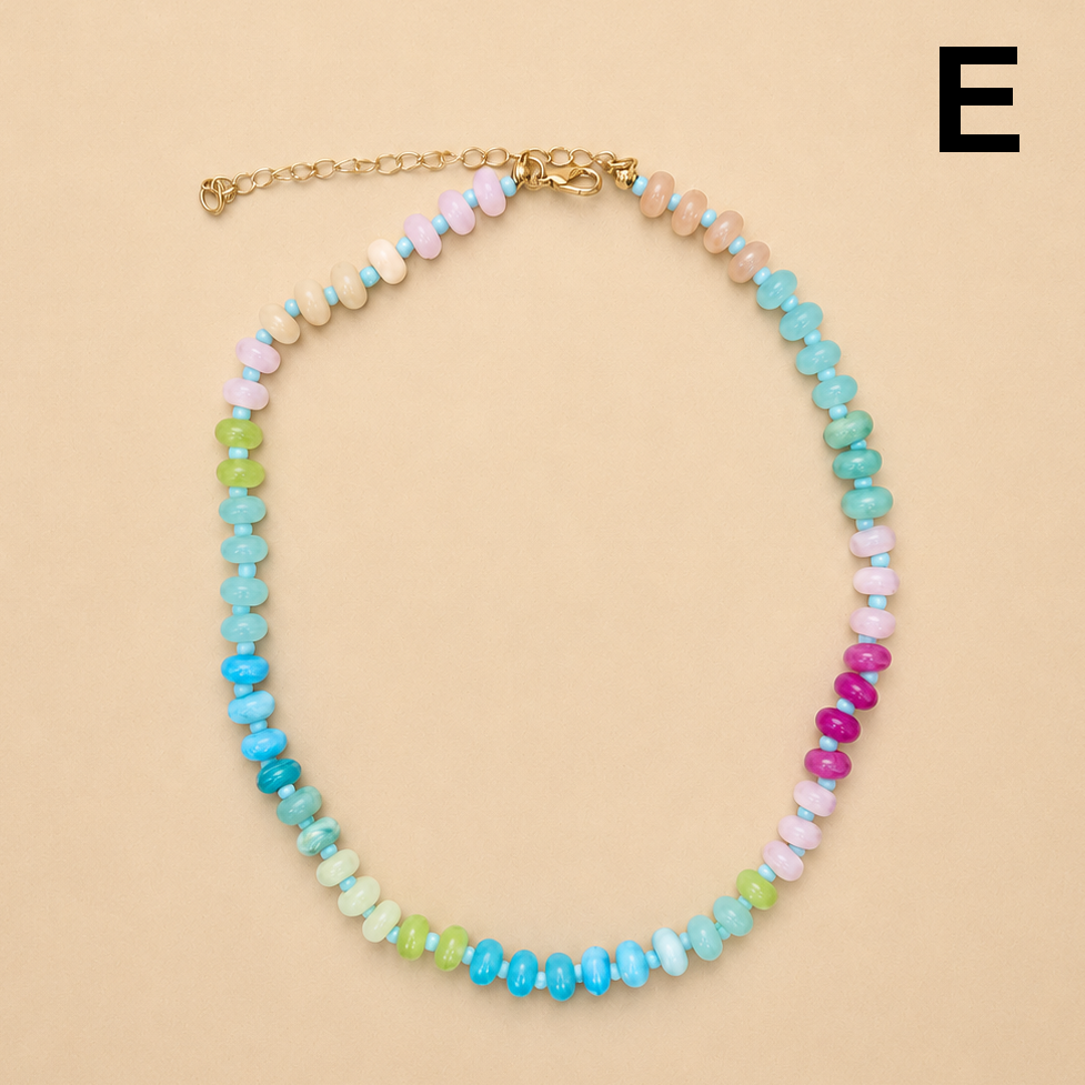 Stone Glass Bead Necklace