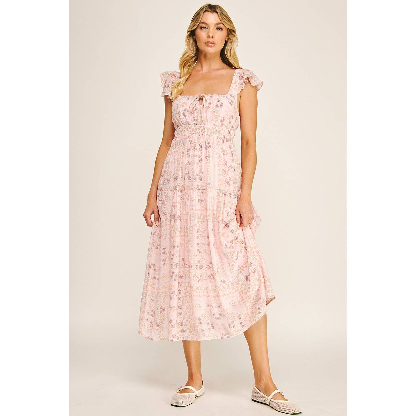 Patchwork Bloom Midi Dress