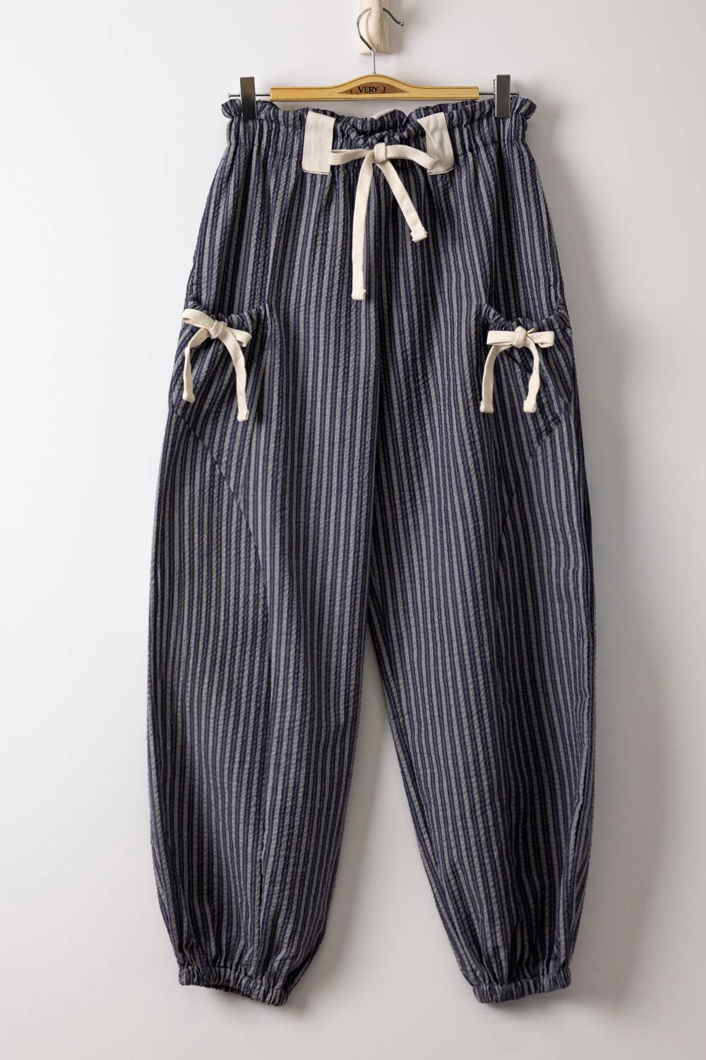 Stripe Textured Woven Pants