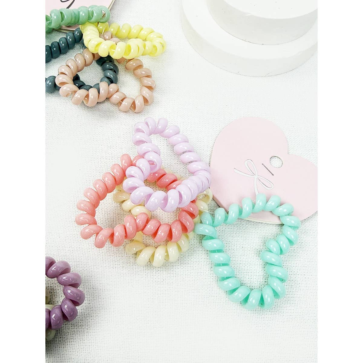 Heart Shape of Spiral Hair Tie Set