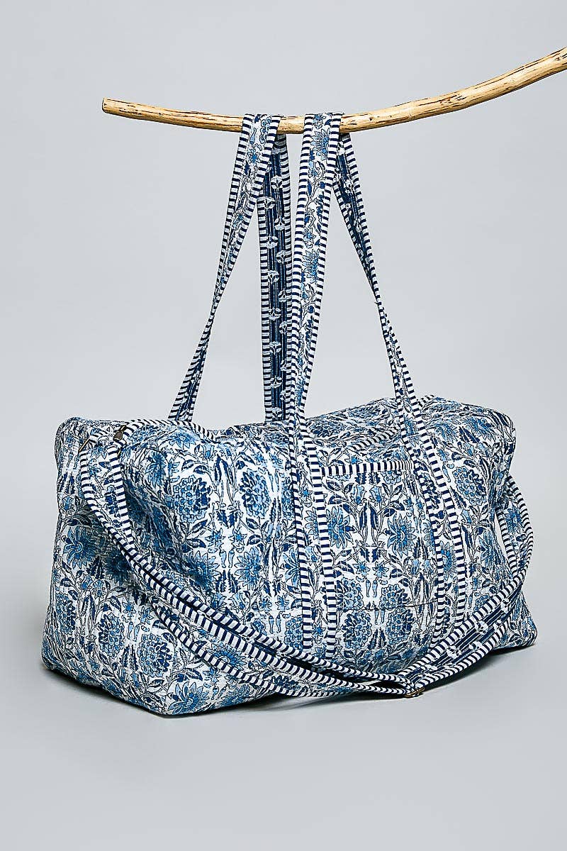Front Pocket Quilted Adjustable Strap Duffel Bag
