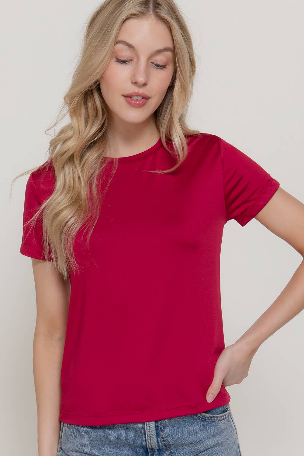 Short Sleeve Butter Soft Round Neck Top