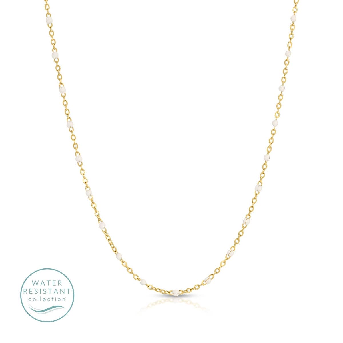 Sweetly Colored Delicate Chain Necklace, Water-Resistant