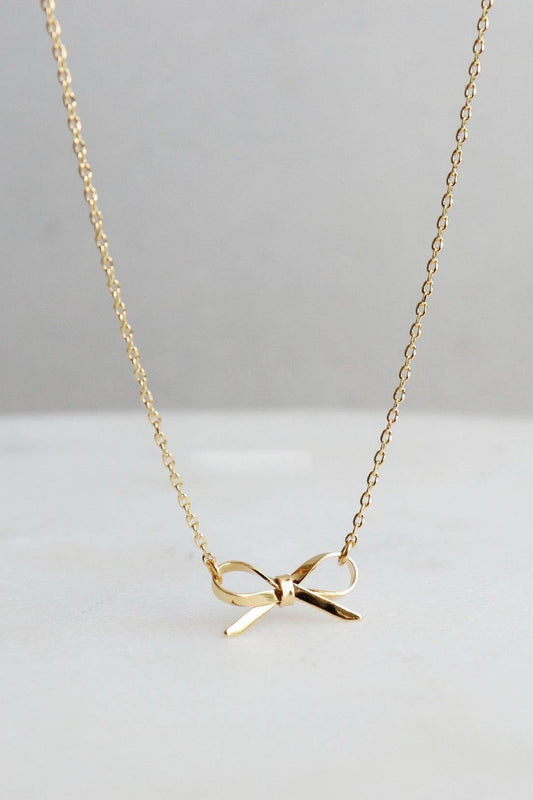 Waterproof Dainty Bow Necklace
