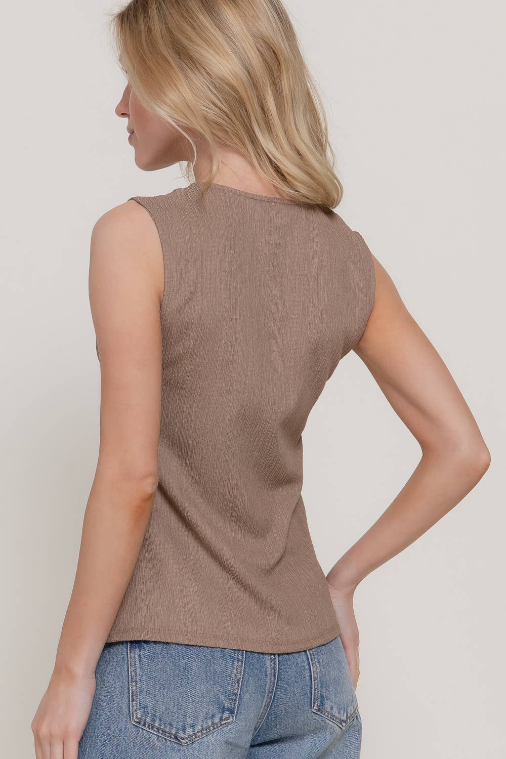 Sleeveless Textured Vest