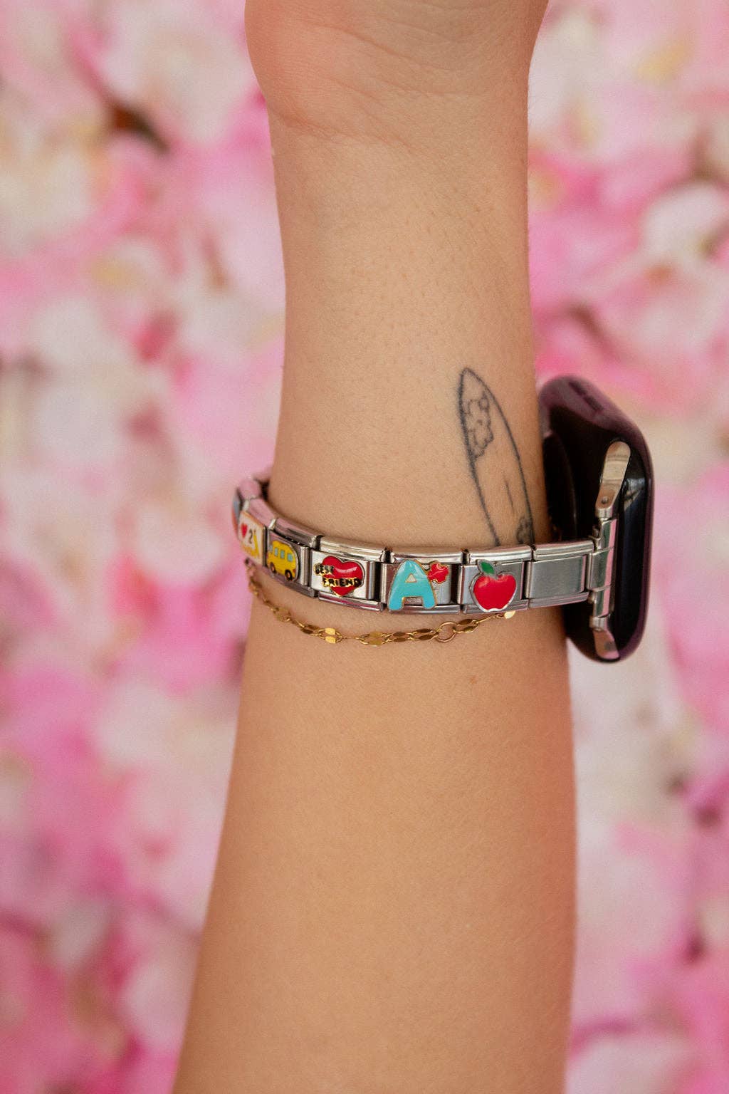 Silver Charm Watch Band