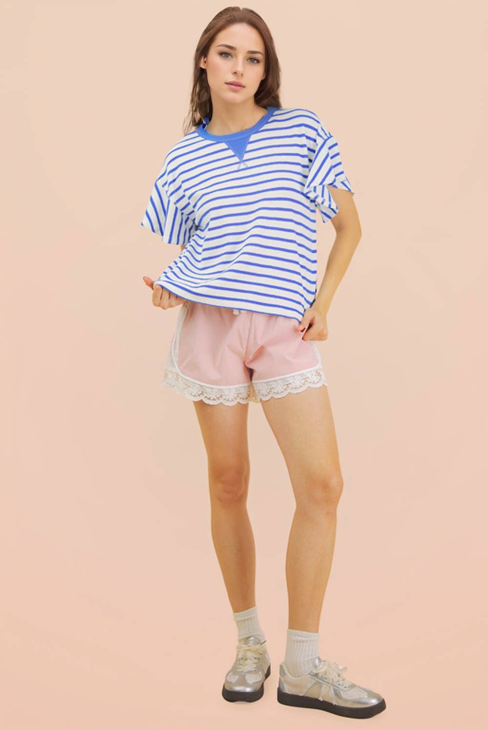 Sophia Ruffle Stripe Knit Top