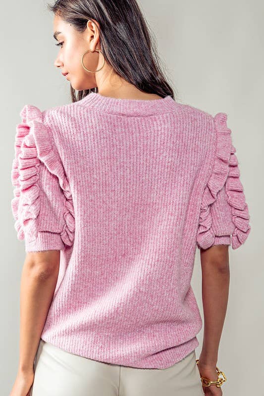 Ruffled and Ribbed Top