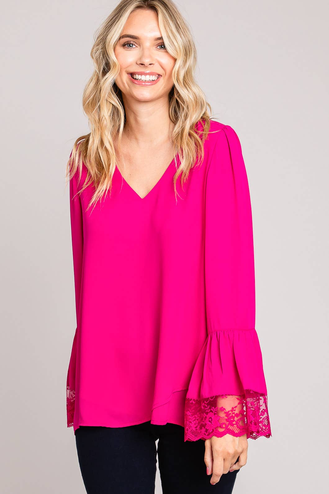 Lace Detail Long Sleeve Top