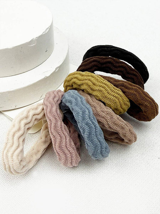 Textured Fabric Hair Tie Set