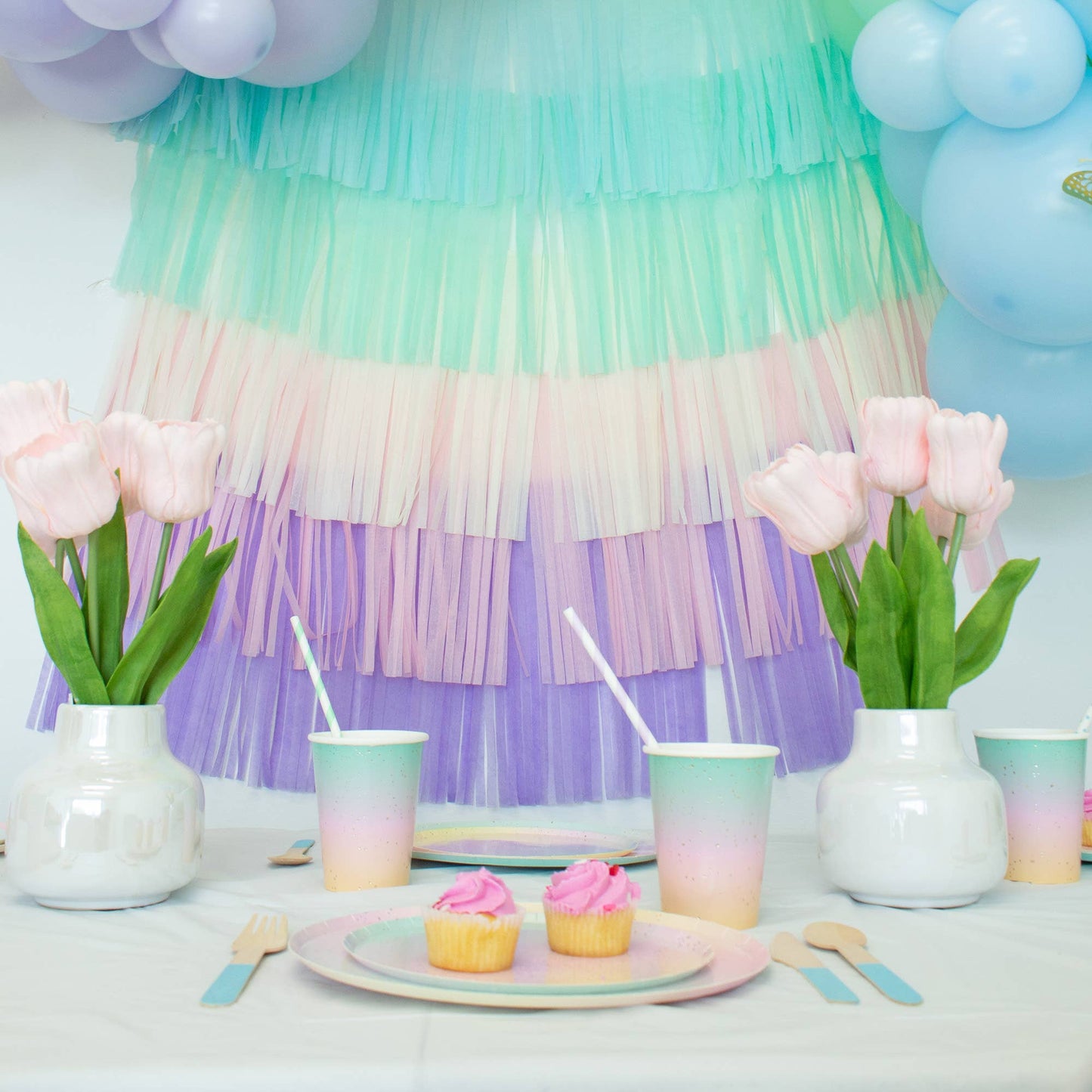 Pastel Rainbow Paper Tassel Tail - Tassel DIY Garland Kit