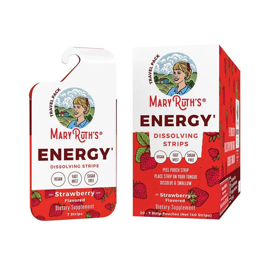 Strawberry Enegy Support Dissolving Strips Travel Pack