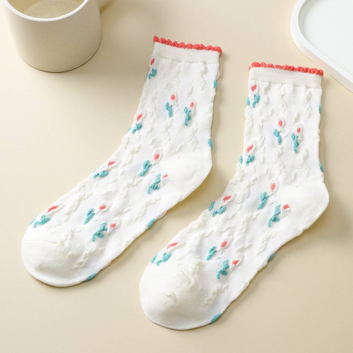 Embroidered Crew Sock