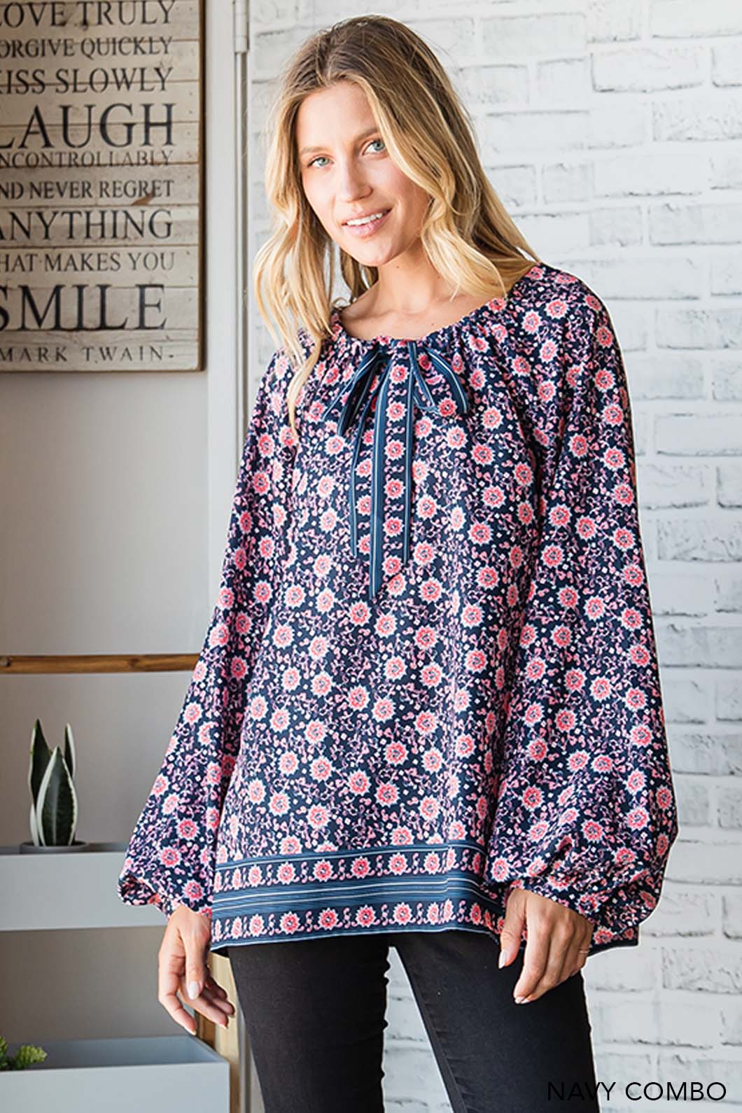 Renea Olive Long Sleeve Top