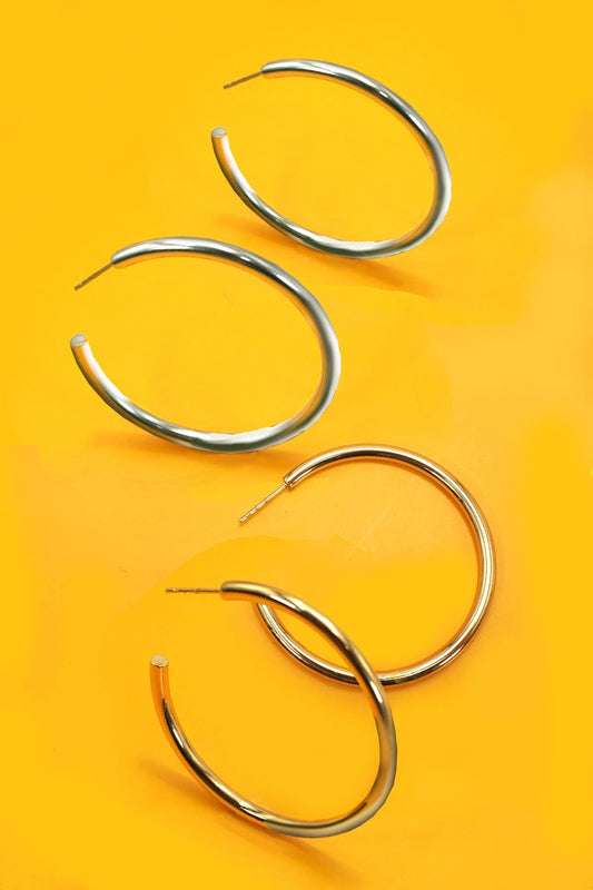 18K Slim Hoop Earrings