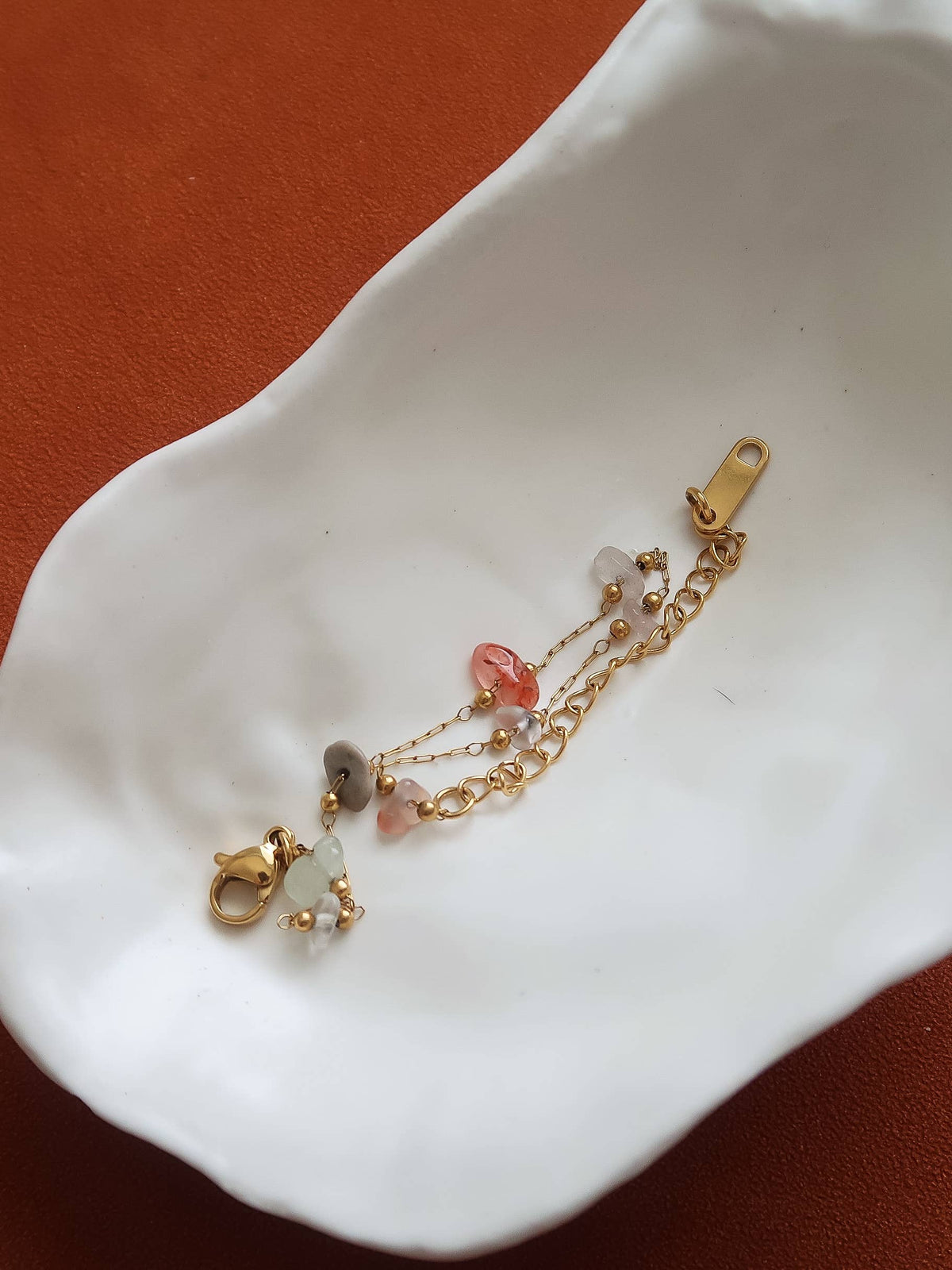Besse 18K Gold Non-Tarnish Multi Gemstone Necklace, Bracelet
