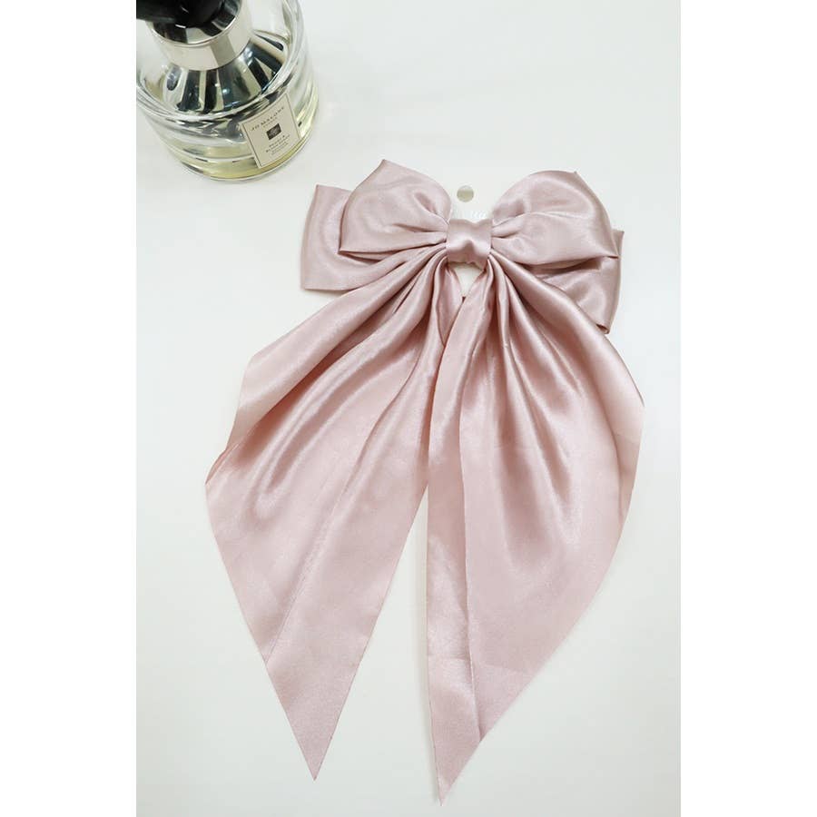 Long Tail Satin Hair Bow Clip