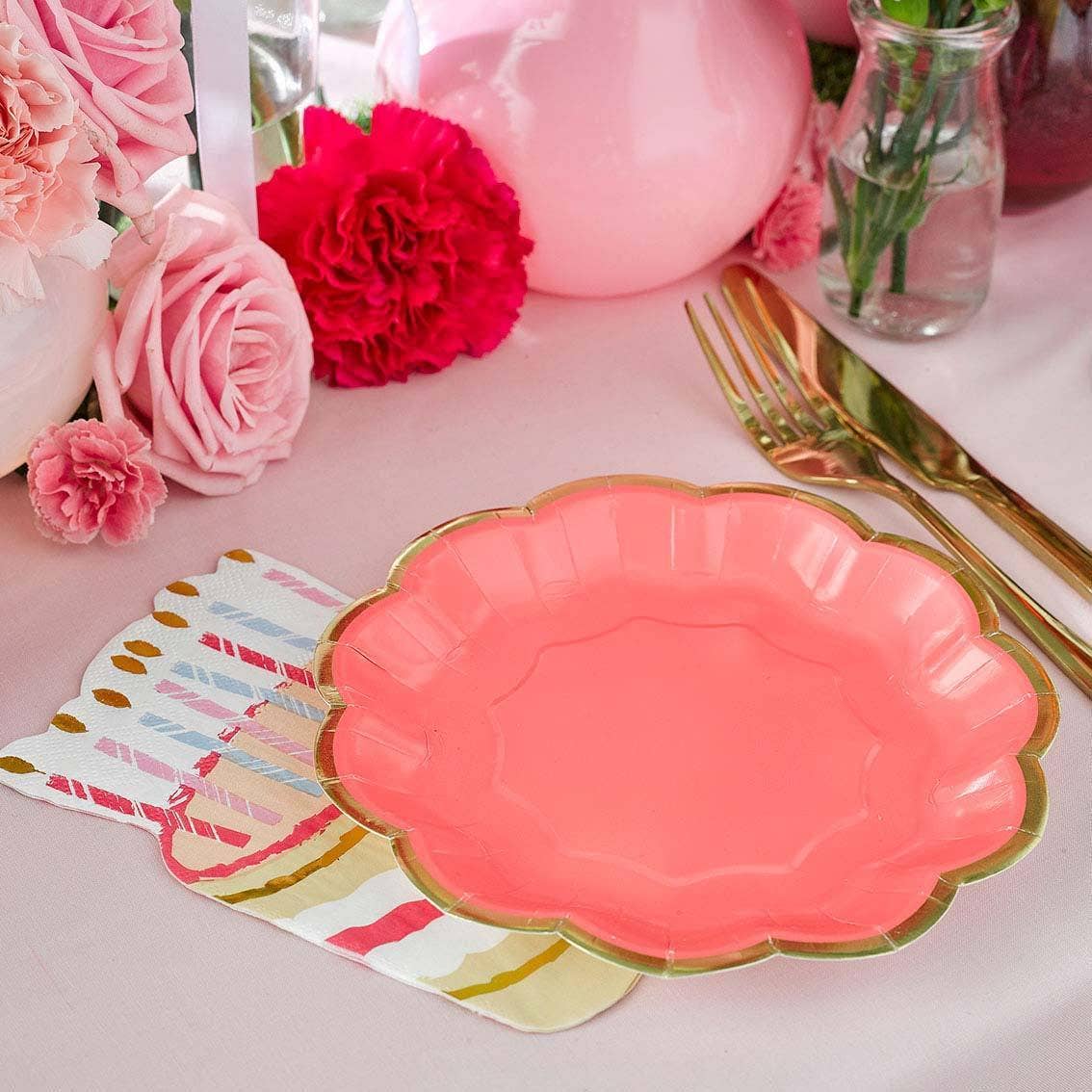 Rose Pink Party Plates - 12 Pack, Barbie Party