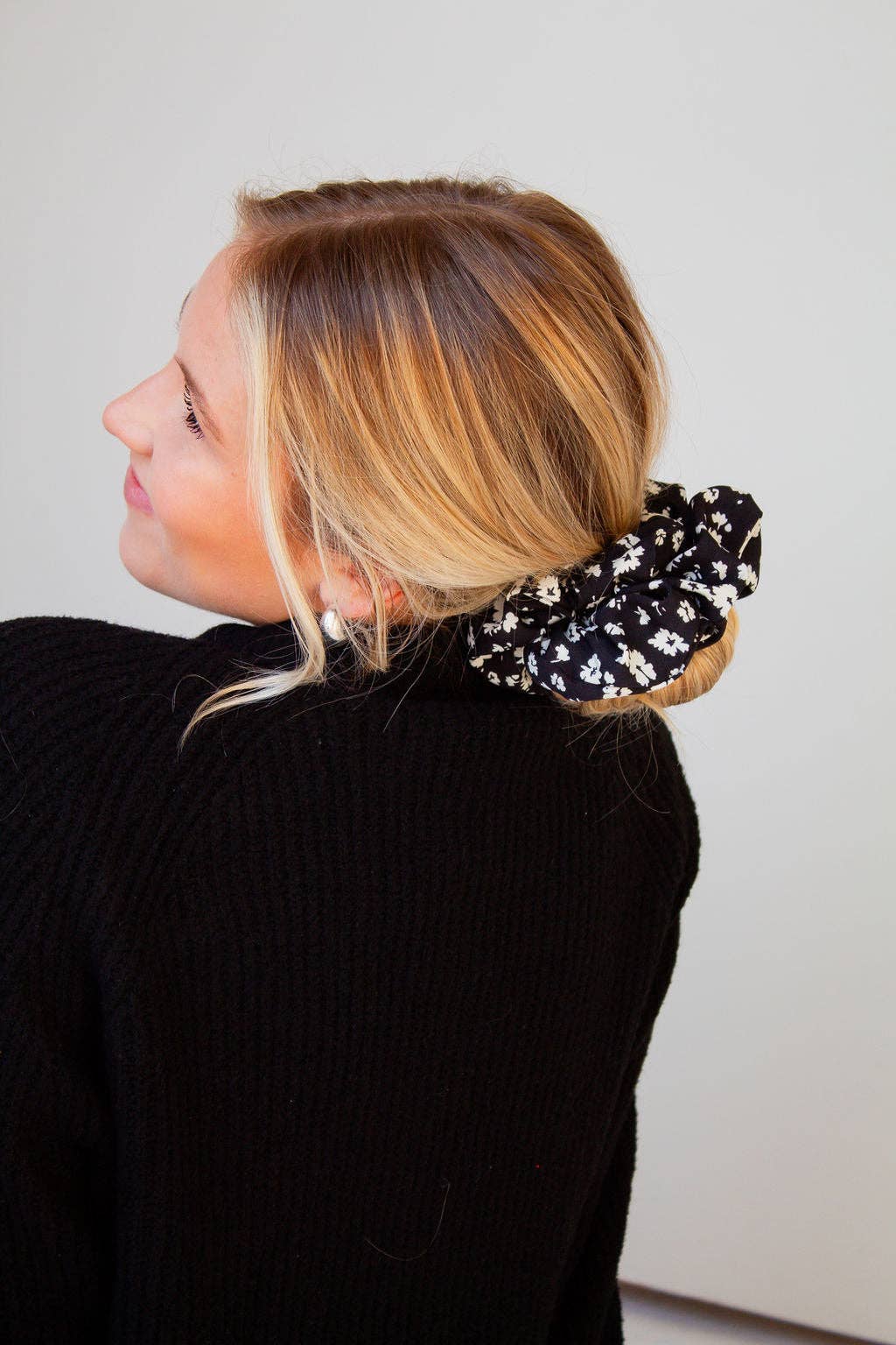 Onyx Floral Jumbo Scrunchie