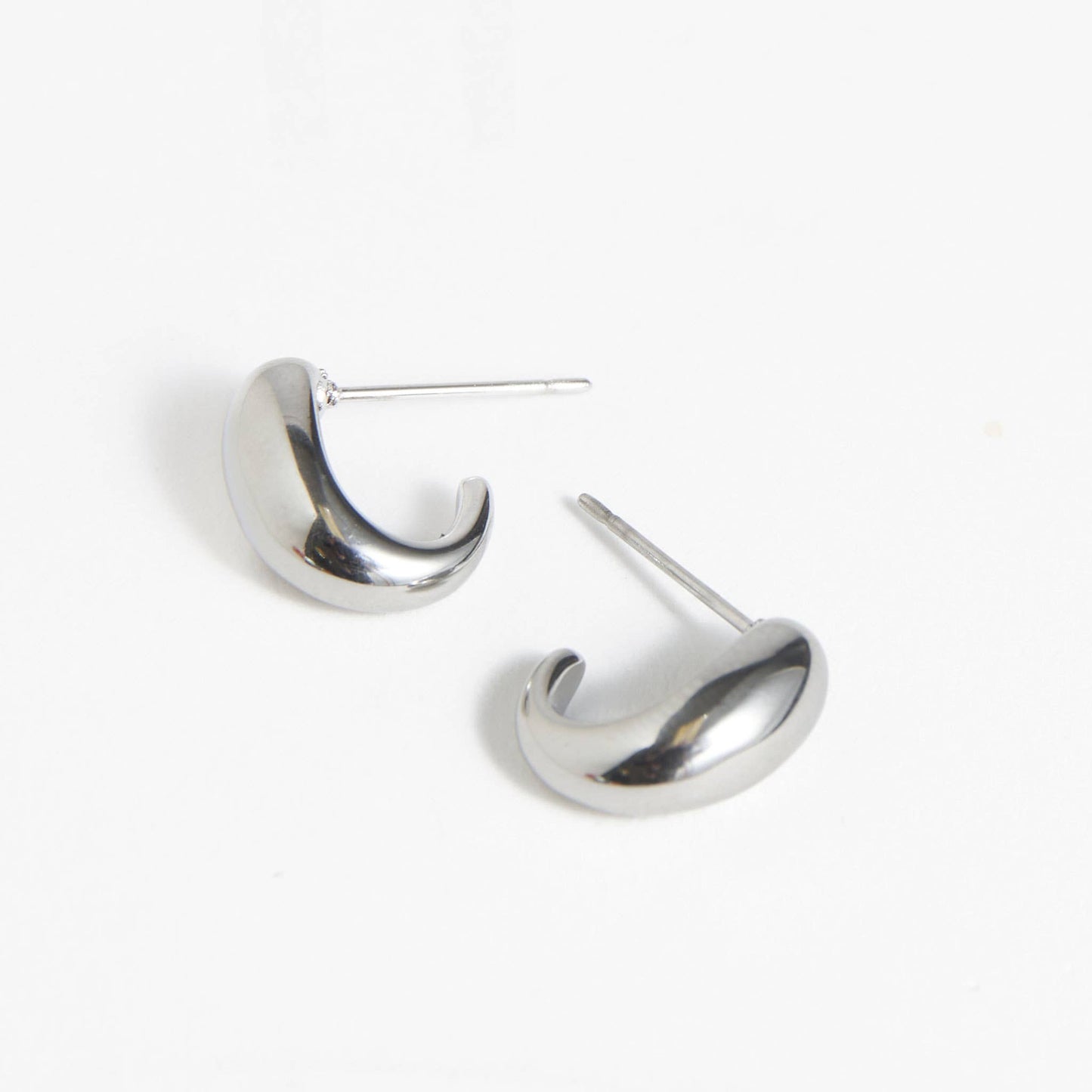 Waterproof Earrings Half Loop Hoop in Gold & Stainless Steel