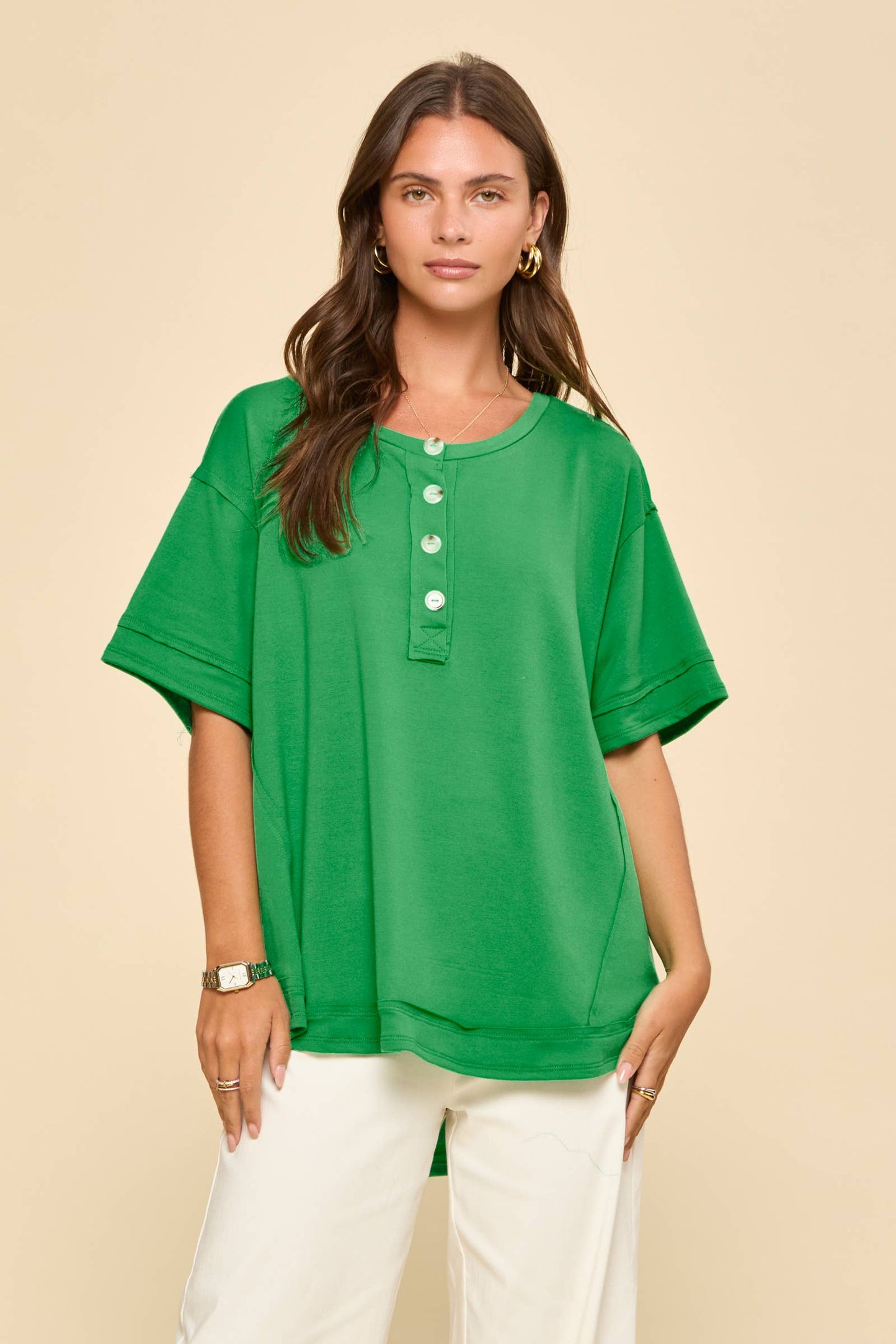 Textured Terry Knit Top