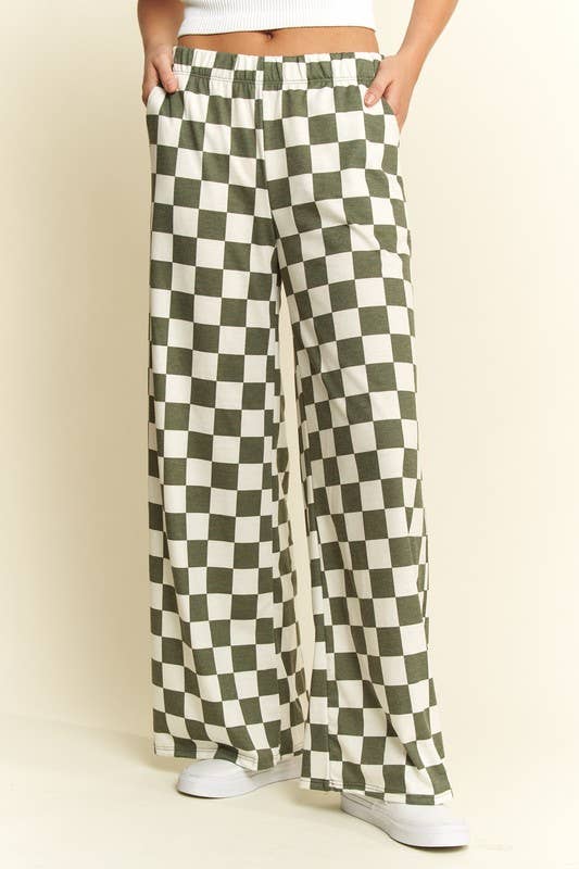 Plus Checkerboard Pants