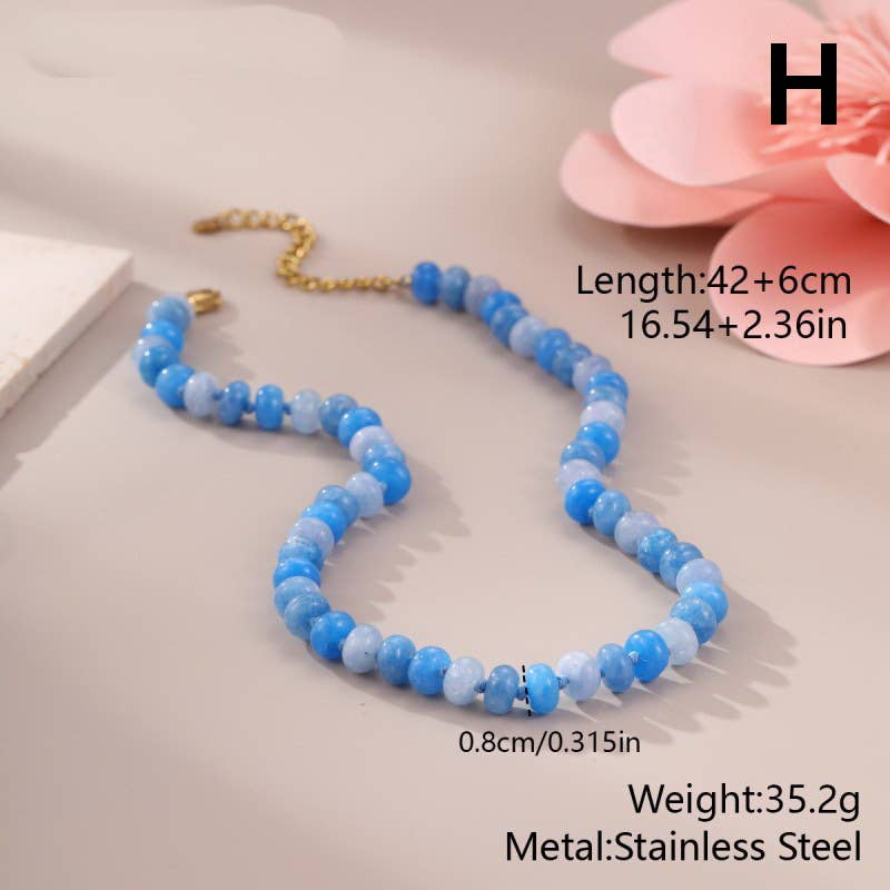 Stone Glass Bead Necklace