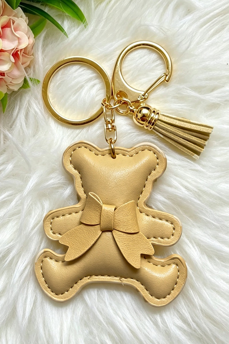Vegan Leather Teddy Bag Charm