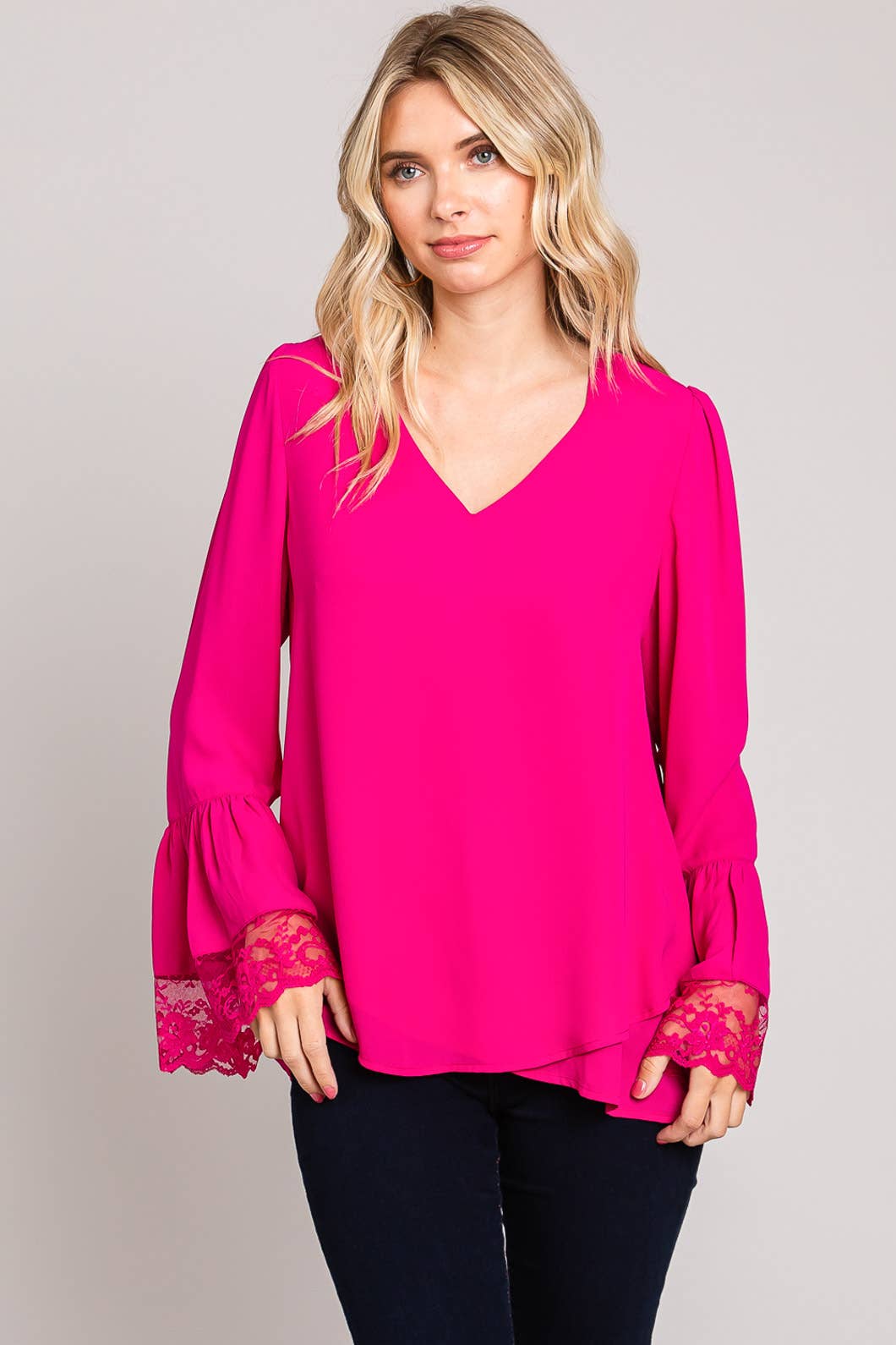 Lace Detail Long Sleeve Top