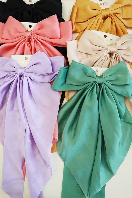 Satin Bow Hair Clips