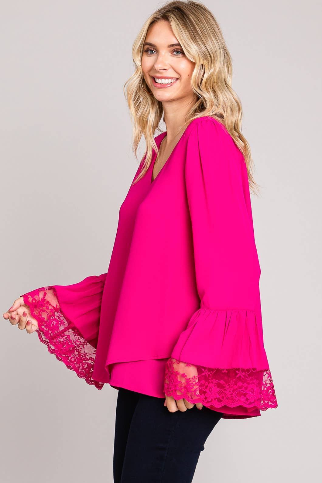 Lace Detail Long Sleeve Top