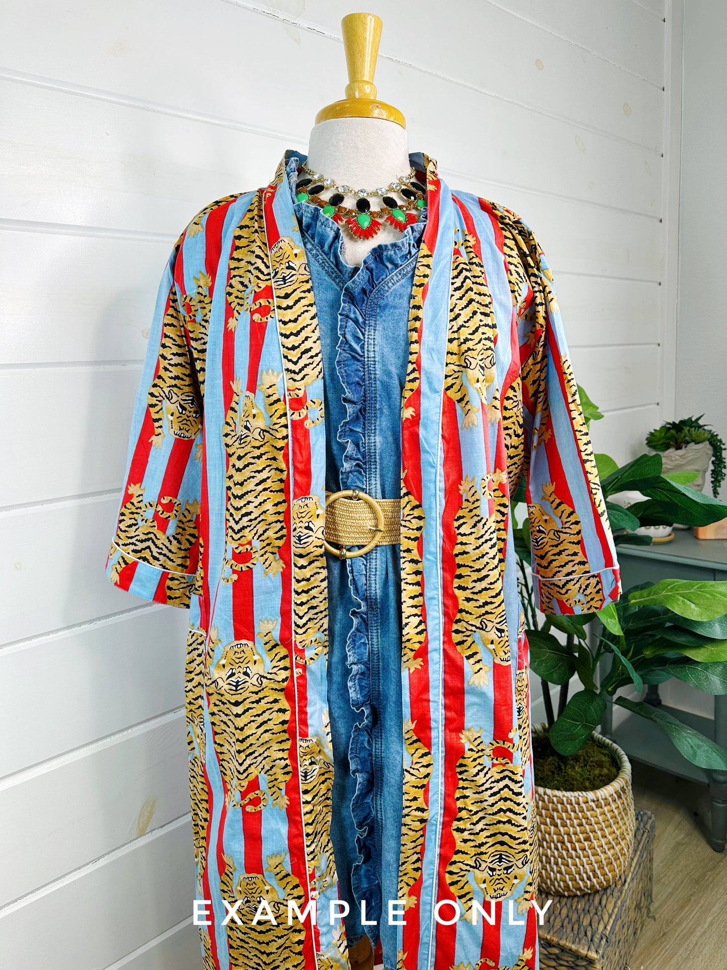 Women's Cotton Robe | Floral Print Kimono Cover-Up Duster