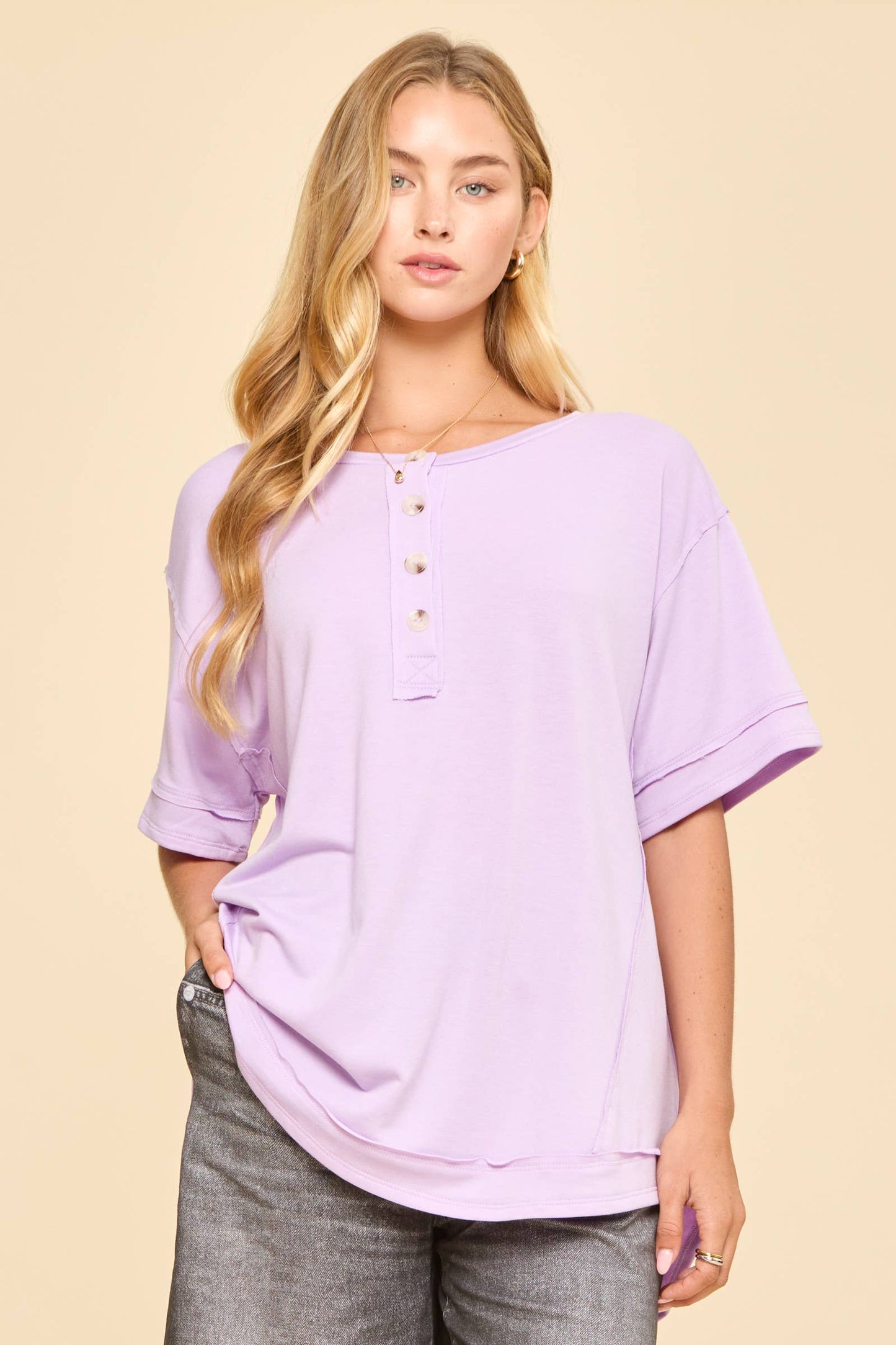 Textured Terry Knit Top