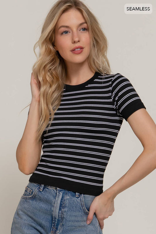 Crew Neck Seamless Top