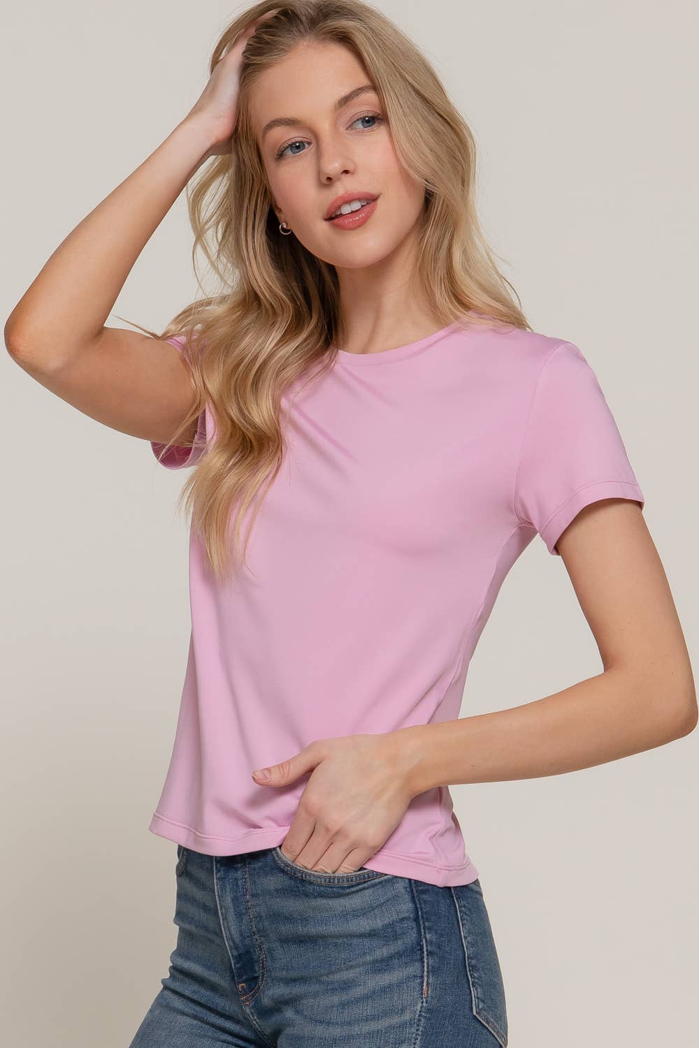 Short Sleeve Butter Soft Round Neck Top
