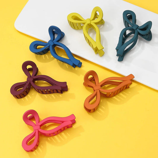 Matte Bow Hair Claw Clips